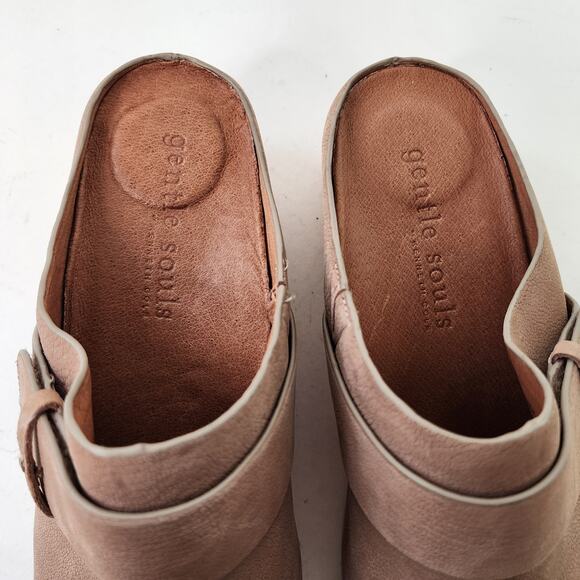 Gentle Souls Henley Clog Women's 9M Tan Leather Mules Slip On Shoes - Picture 4 of 7